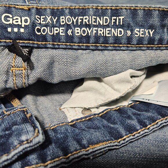 Gap Sexy Boyfriend Jeans Womens Size 30 Mid Rise Light Wash Denim Pants - Picture 5 of 7